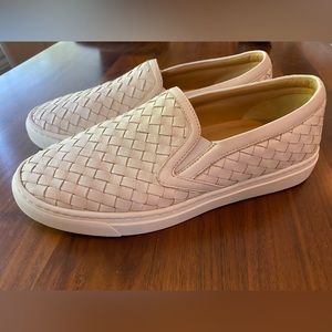 M.Gemi Woven Cerchio slip-on sneaker in Chalk White, size 38.5